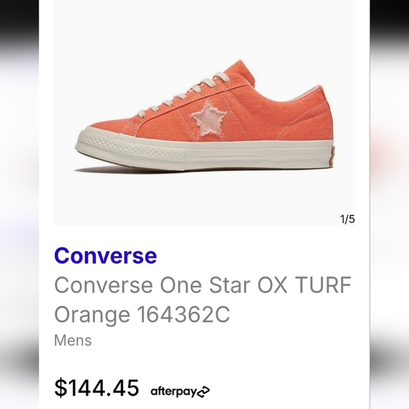 Converse One Star OX TURF Orange 164362C LIKE NEW Woman's 7 Men's 5 Retail $145 - Picture 7 of 8